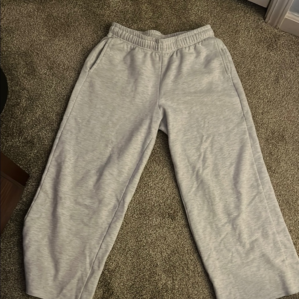Heather white wemons wide leg pants size M